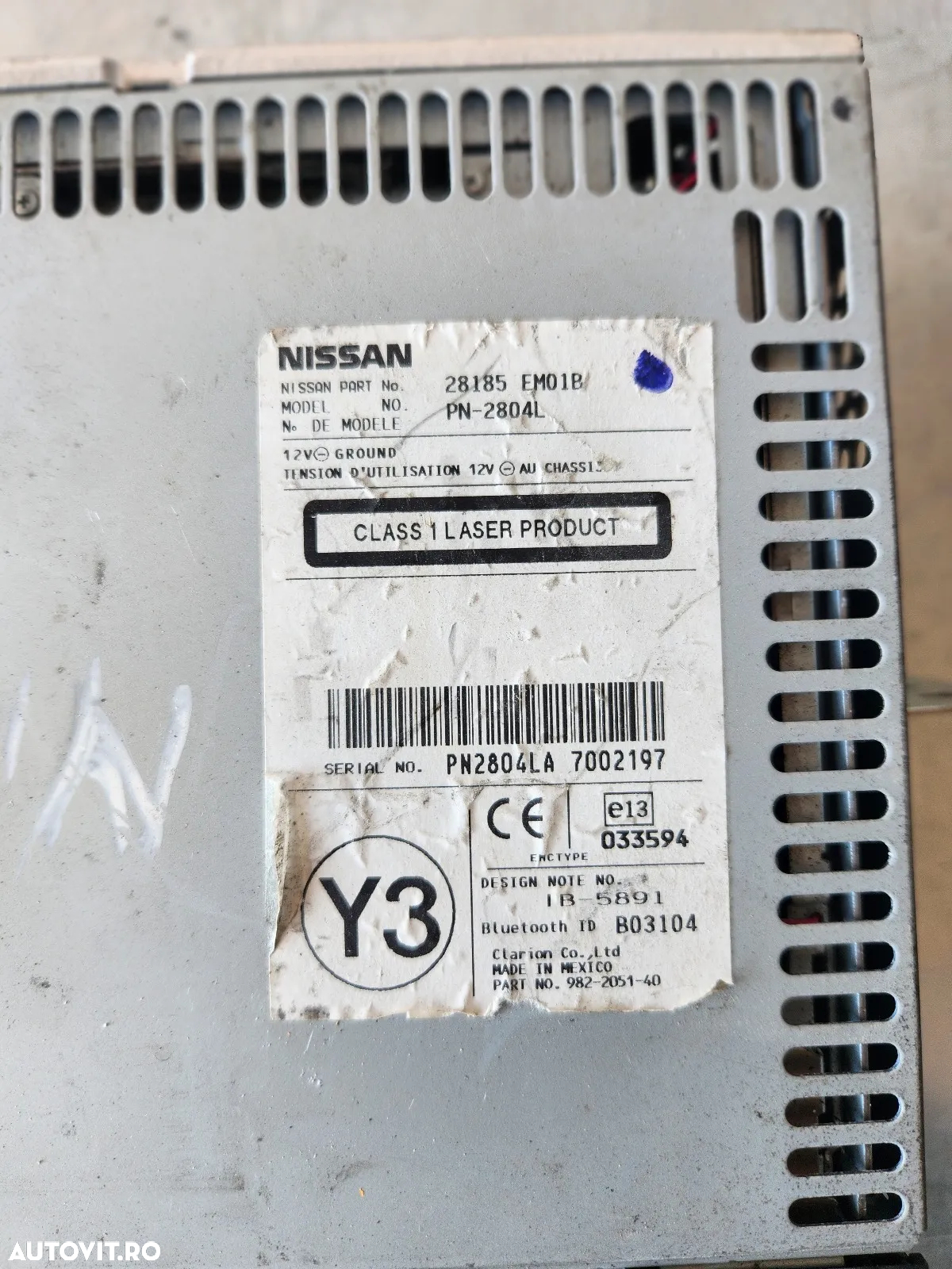 Radio Cd Cu Bluetooth Nissan Tiida C11 An 2007-2008-2009-2010-2011-2012-2013-2014 - Dezmembrari Ara - 5
