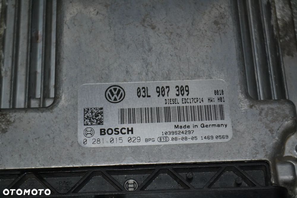 VW AUDI SEAT SKODA 2,0 TDI KOMPUTER STEROWNIK SILNIKA 03L907309 0281015029 - 2