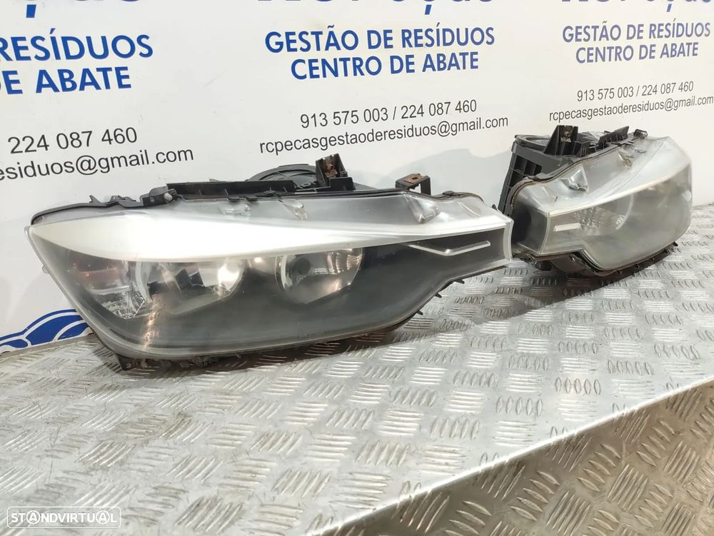 Conjunto Farol Otica Frente Frontal Direita Original Halogenio Valeo BMW Serie 3 F30 Carro Sedan F31 Touring Carrinha 2011 a 2018 - 3