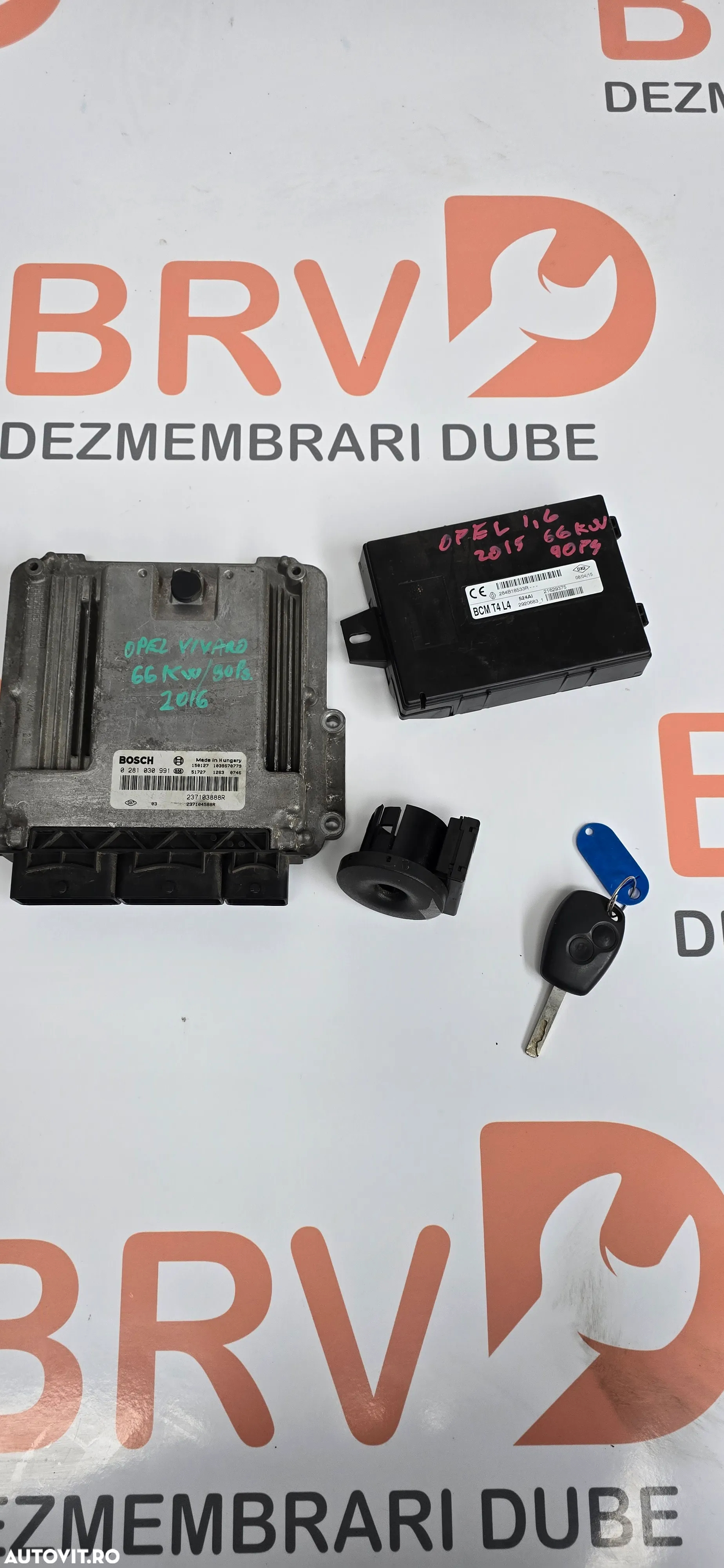 Kit pornire pentru Renault Trafic / Opel Vivaro / Nissan Primastar Kit-ul contine calculator + imo + cip 1.6 motorizare Cu diferite coduri. Euro 5 / 6 - 2