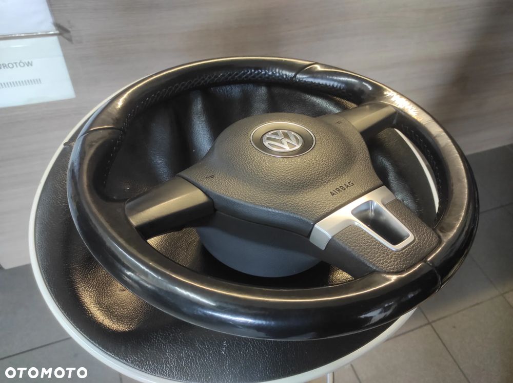 KIEROWNICA 3 RAMIENNA SKÓRA SKÓRZANA R LINE VW TIGUAN PASSAT B6 B7 CC SIROCCO CADDY GOLF 5 6 TOURAN EOS POLO 5 6 TRANSPORTER T5 T6 WYSYŁKA !!! - 3