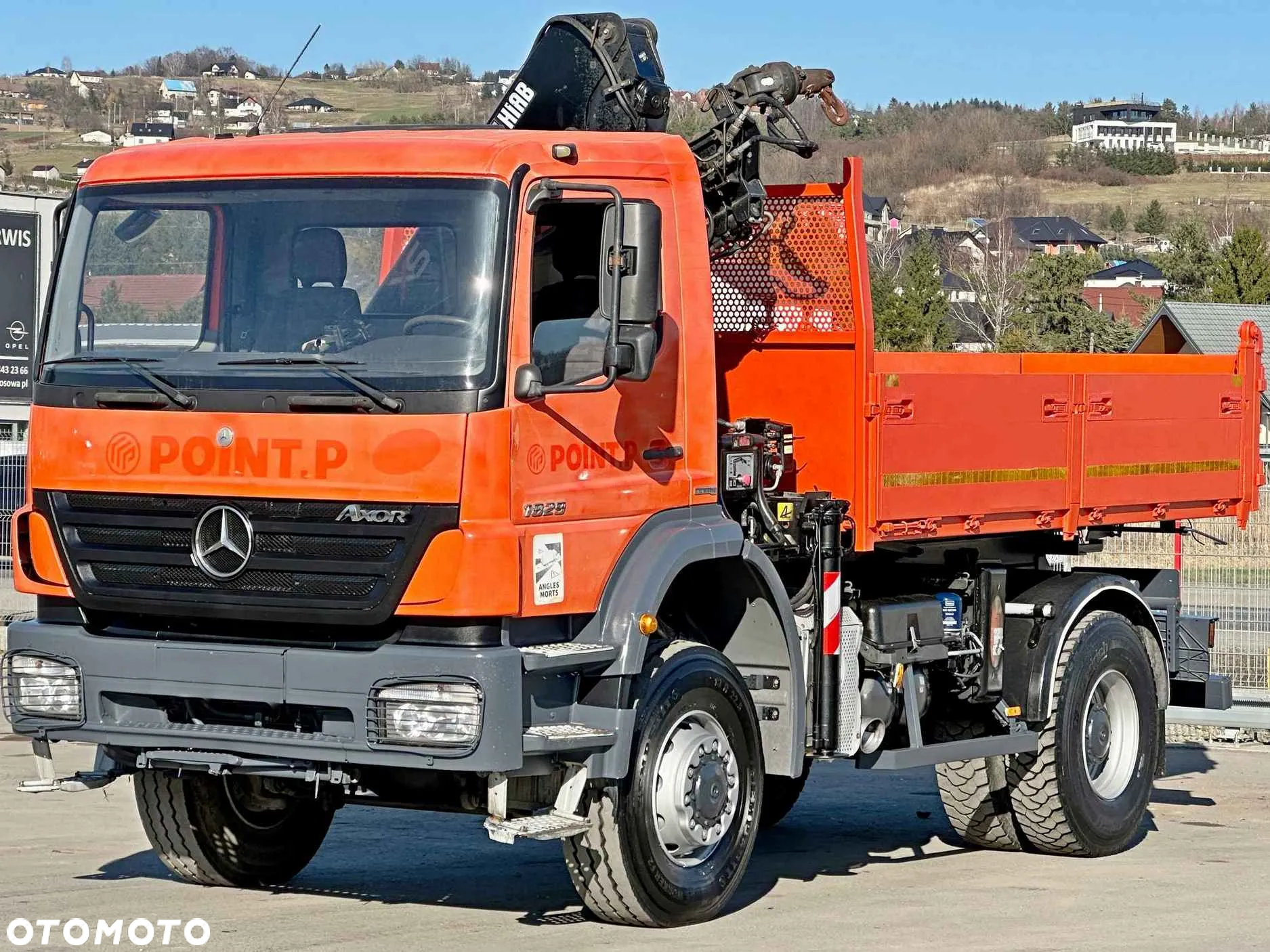 Mercedes-Benz AXOR 1829 * WYWROTKA 3,80 m * HIAB 111 HIDUO + PILOT * 4x4 - 3