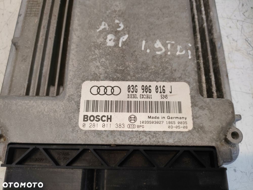 AUDI A3 8P 1.9 TDI 3-DRZWI 03- STEROWNIK SILNIKA KOMPUTER 03G906016J - 3