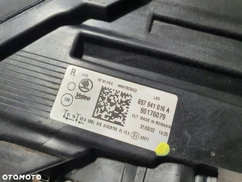 Skoda Scala 2022 REFLEKTOR LAMPA PRAWY PRZÓD PRZEDNIA 657941016A + MODUŁ ! - 16