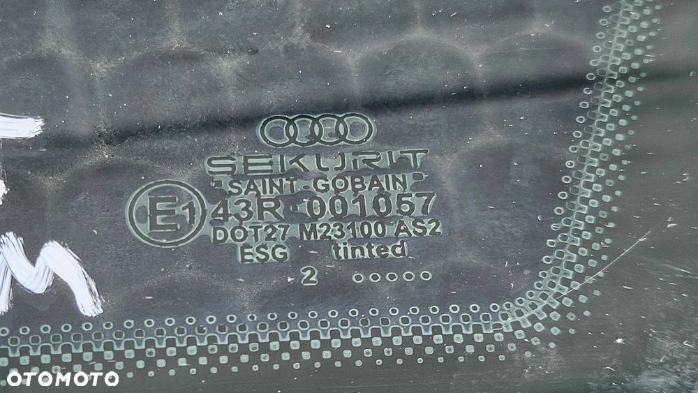 Szyba Szyby 8E5845299M 8E5845300M Karoseryjna Boczna Błotnik Trójkat LEWA PRAWA Tyl Tylna Pod Chrom Ramki Audi A4 B6 B7 Sedan E1 43R-001057 DOT27 N23100 AS2 ESG tinted - 22