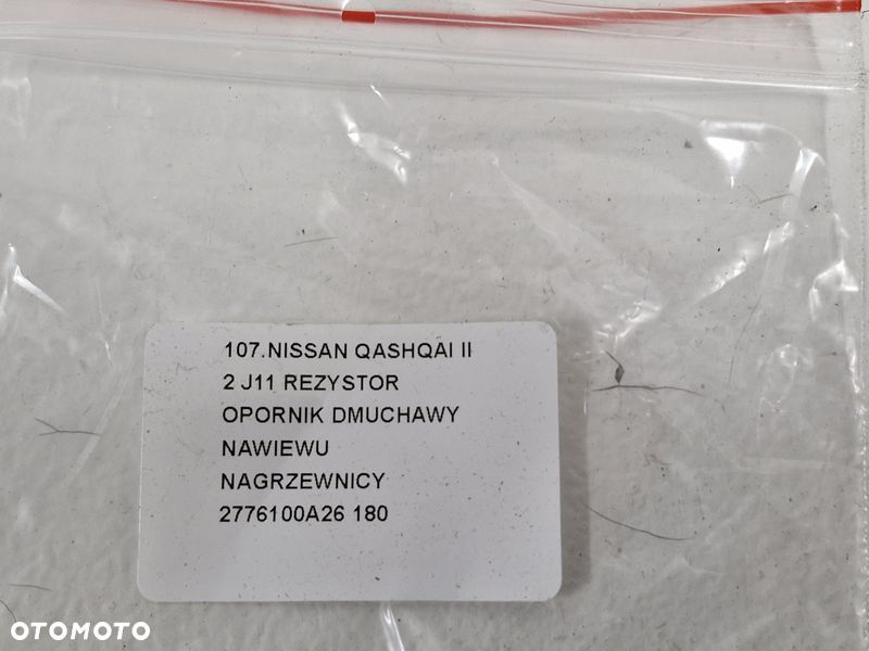 NISSAN QASHQAI II 2 J11 REZYSTOR OPORNIK DMUCHAWY NAWIEWU NAGRZEWNICY 2776100A26 - 6