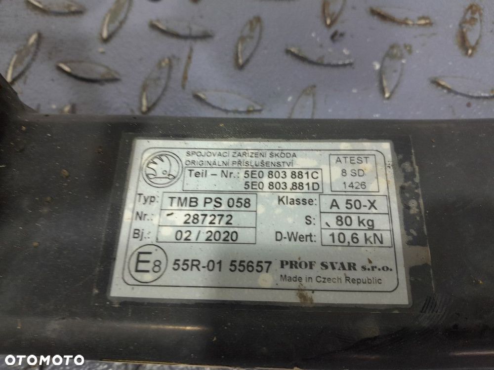 SKODA OCTAVIA III LIFT KOMBI 4X4 HAK HOLOWNICZY DO PRZYCZEPY 5E0803881C - 9