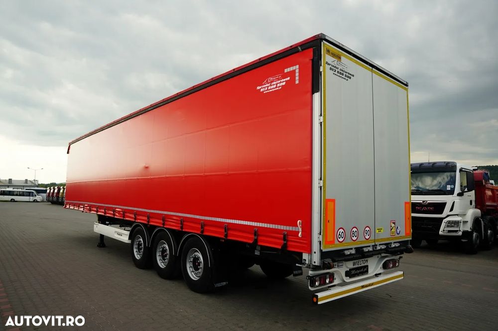 Wielton / CORTINĂ STANDARD / REMORCA DIN OȚEL - 9 M / AXĂ CULISANTĂ / ACOPERIȘ CULISANT / SAF / - 4