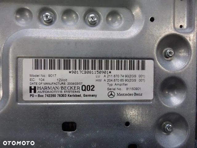 GŁOŚNIK GŁOŚNIKI PRZÓD TYŁ SUBWOOFER WZMACNIACZ NAGŁOŚNIENIE HARMAN KARDON LOGIC7 KOMPLET ZESTAW A2118707490 A2048706590 A2118705189 A2114409910 A2128201002 A1698201802 A2198200202 A2198200102 A2118207502 MERCEDES CLS W219 LIFT - 3