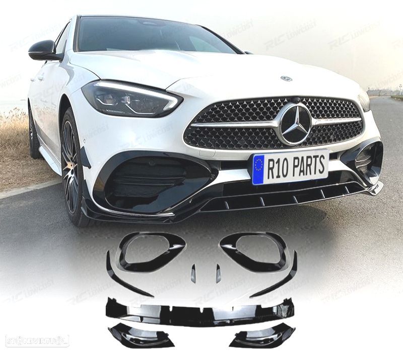 SPOILER FRONTAL MERCEDES CLASE C W206 21- PRETO BRILHANTE - 1