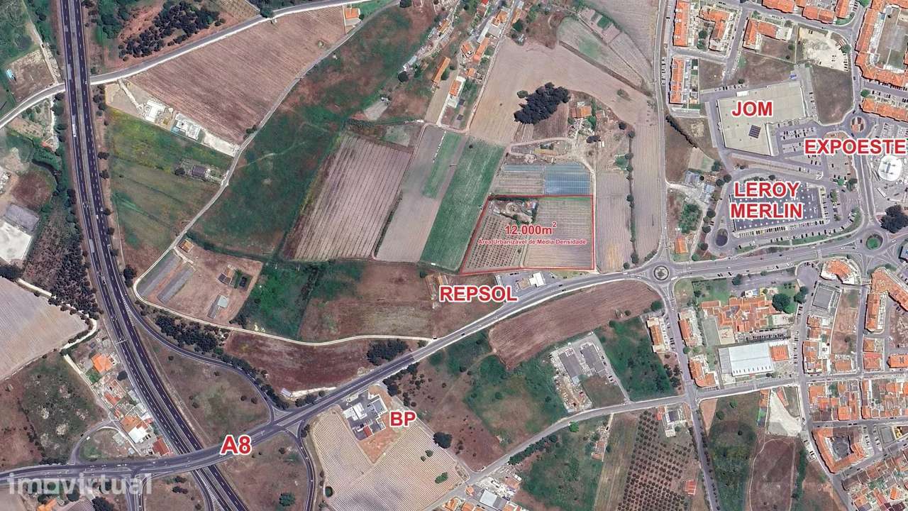 Parcela de terreno urbanizável, com 12.000m2, junto à A8/Lisboa/Leiria - Grande imagem: 3/12