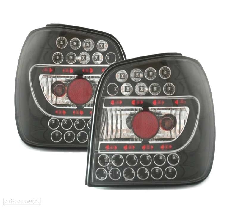 FAROLINS TRASEIROS LED VOLKSWAGEN VW POLO 6N 94-99 PRETO - 1