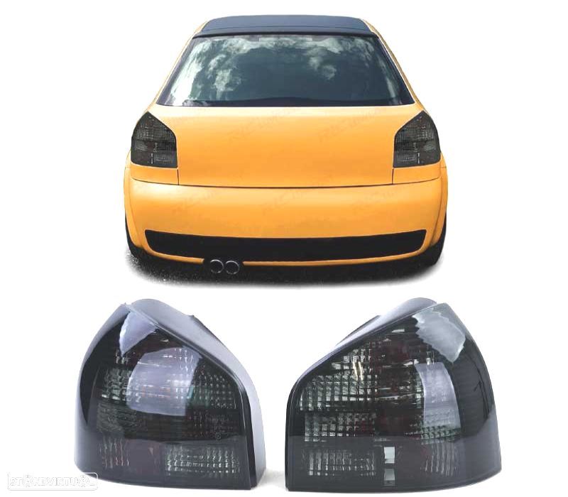 FAROLINS TRASEIROS AUDI A3 8L 96-00 FUMADOS - 1