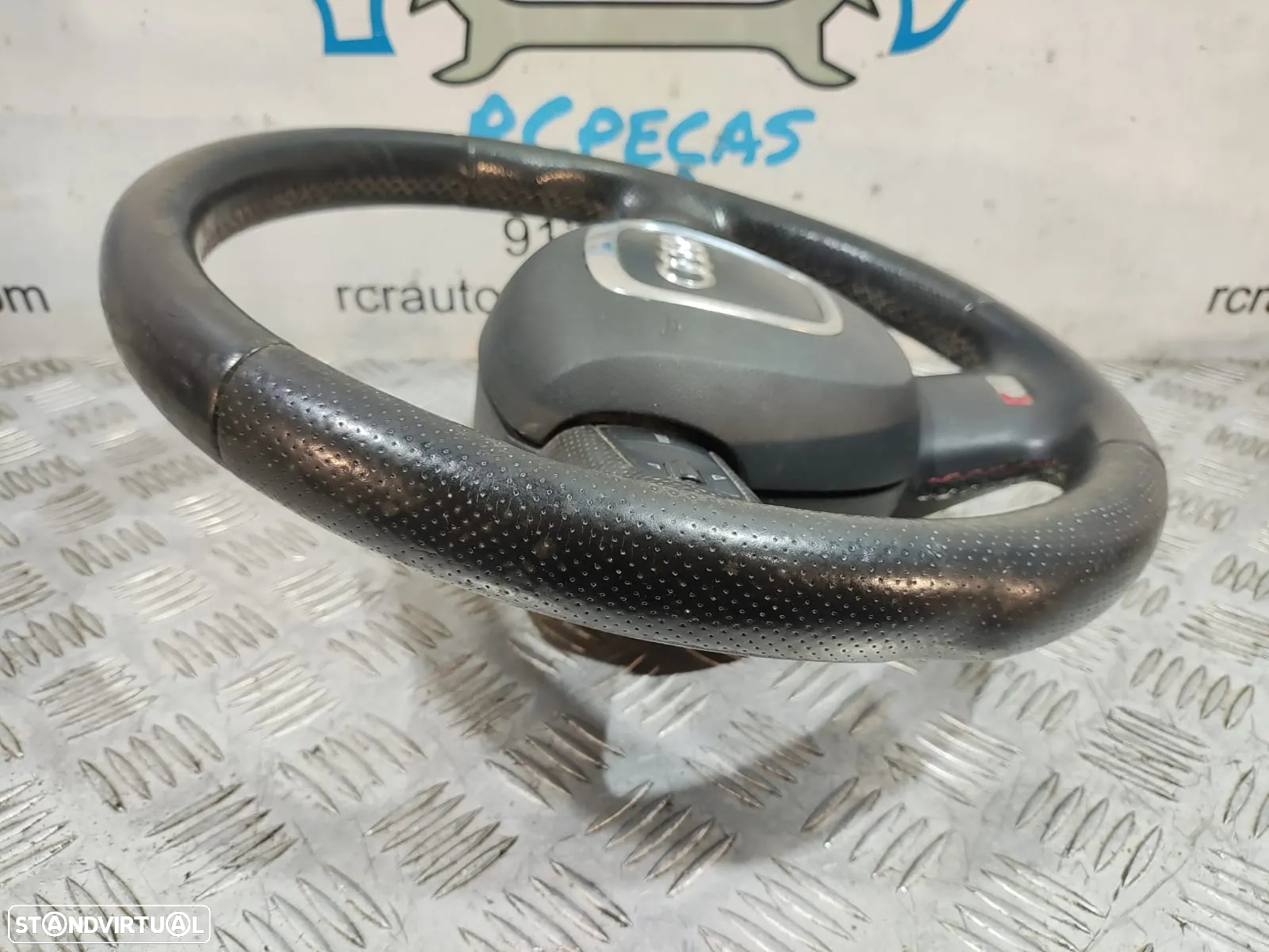 Volante + Airbag Audi A6 C6 S-Line em Pele Perfurada - Guiador / S Line / A4 / A5 / Completo / Sline / Comandos Multifunções - 5