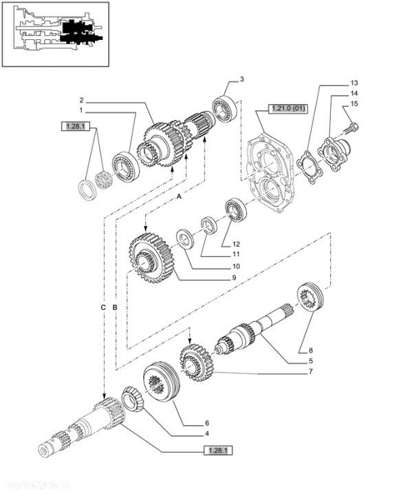 New Holland T6010 T6090 T6070 T7230 Synchronizator 5199054 - 1