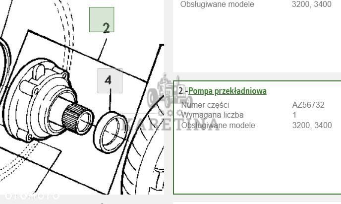 John Deere 3200 3400 Pompa Jazdy Pompa Przekładni AZ56732 - 1