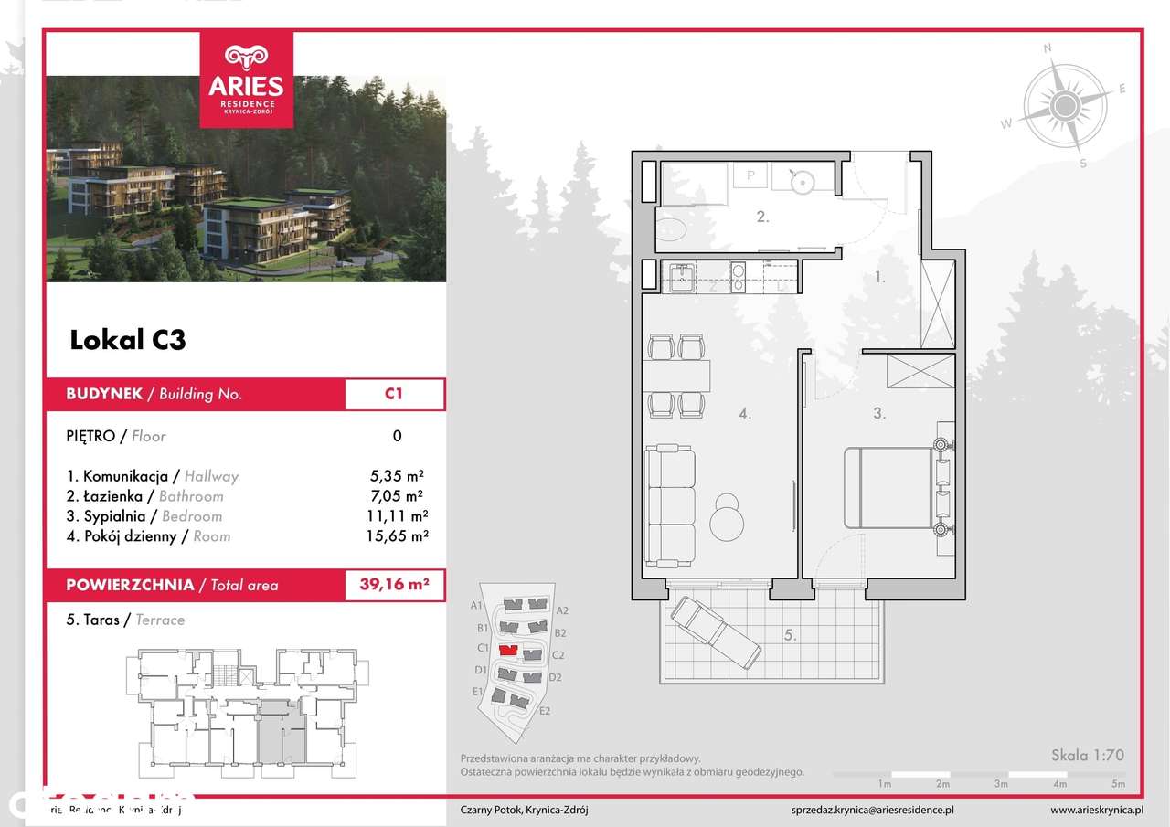 Apartament 39 m2 obok stoku narciarskiego Jaworzyna Krynicka