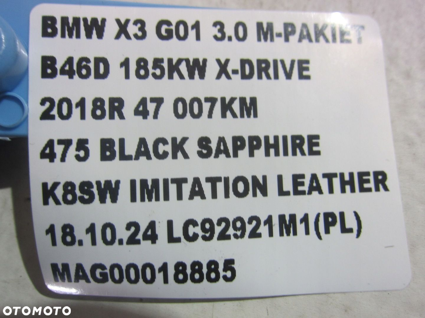 BMW X3 G01 B46 PRZEWÓD SSĄCY PODCIŚNIENIA RURKA 8605160 13908605160 - 8