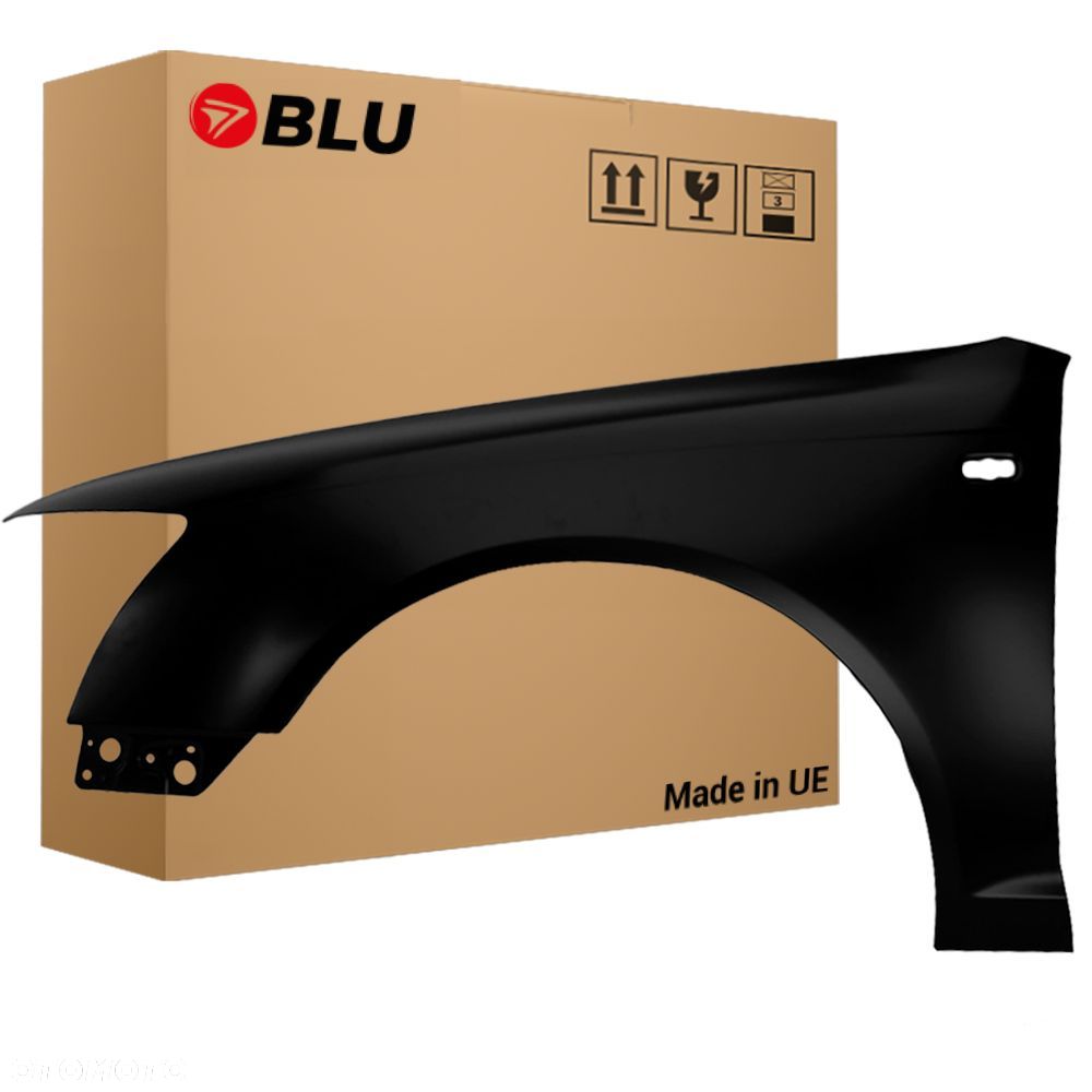 BLU Błotnik Audi A6 C6 LY9B Lewy Czarny 2004-2008 przód BrillantSchwarz - 1