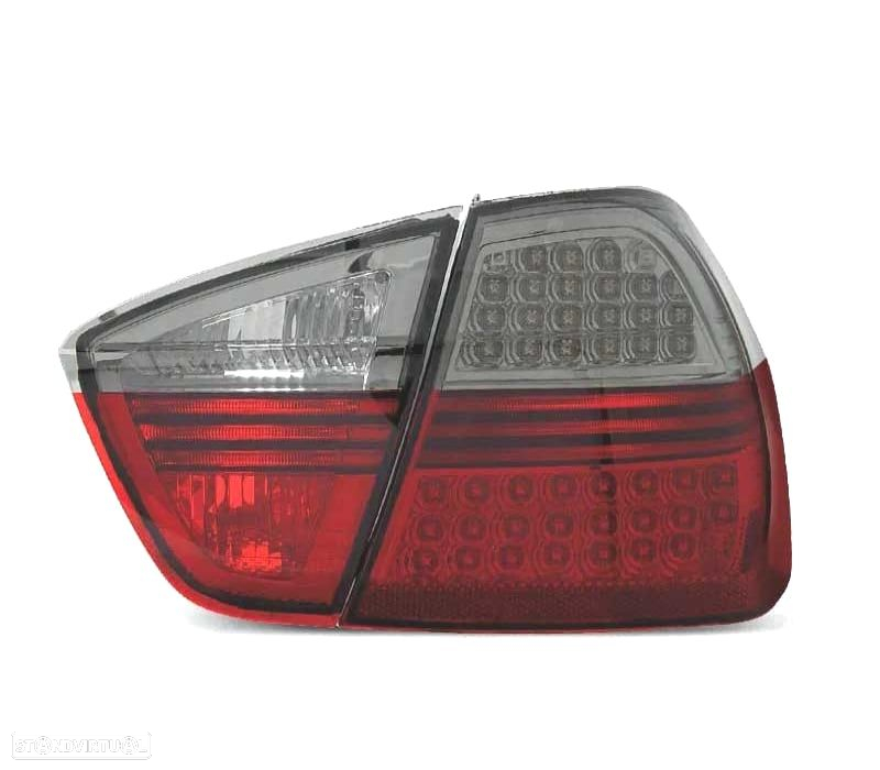 FAROLINS TRASEIROS BMW E90 05-08 LED VERMELHO FUMADO - 3