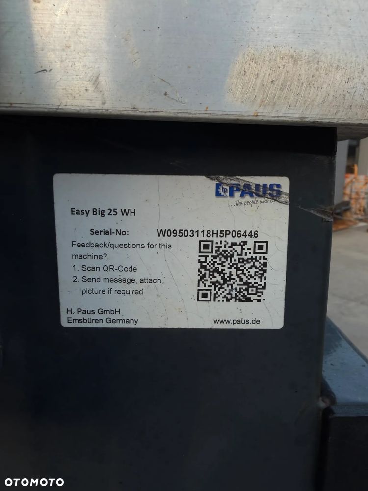 Paus Easy Big 25WH Drabina Dekarska w pełni Hydrauliczna 26 metrów. Obrotowa. 2018rok. Jak Nówka z salonu. praktycznie zerowy przebieg! Odpala na kluczyk. Silnik Honda. Serwisy w Dekra do Końca. Sprowadzona z Komuny Norweskiej. Wielka Okazja. Dokumenty do rejestracji. Dodatkowe sterowanie z góry. Nowy model - 25