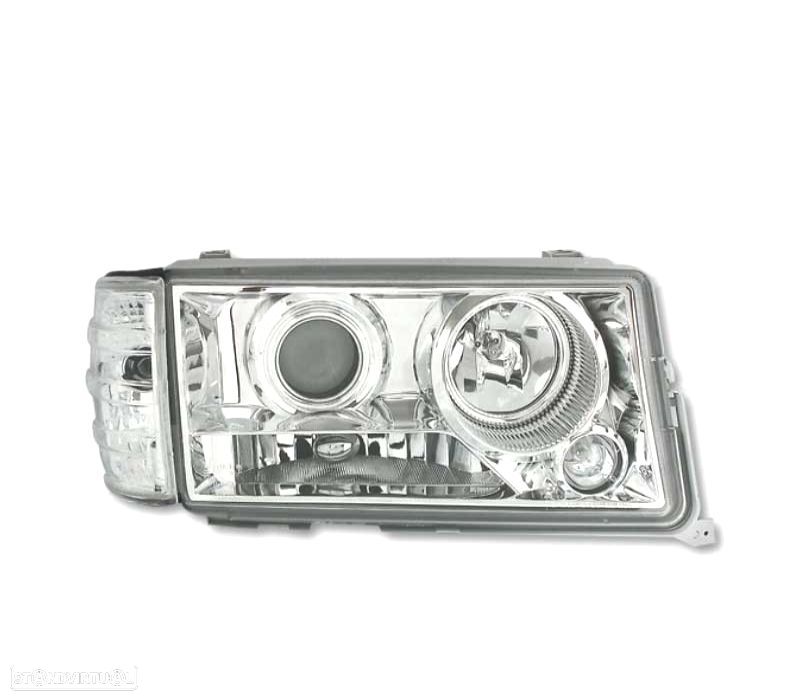 FARÓIS MERCEDES 190 W201 82-93 FUNDO CROMADO - 2