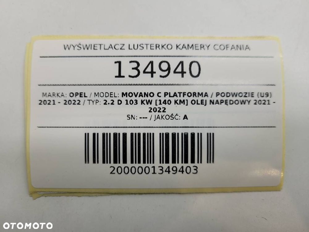 WYŚWIETLACZ LUSTERKO KAMERY COFANIA EXPERT PRO MOVANO C DUCATO JUMPER III - 6