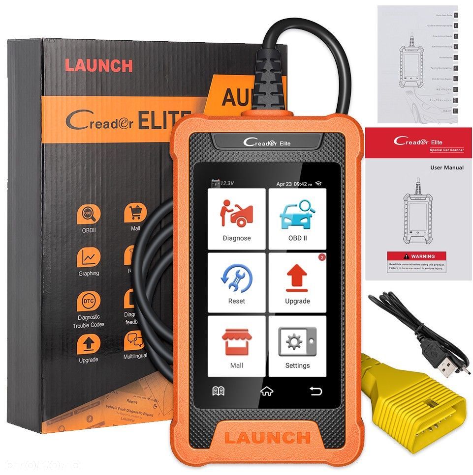 LAUNCH CREADER ELITE VAG SKANER DIAGNOSTYCZNY VW AUDI SEAT SKODA - 1