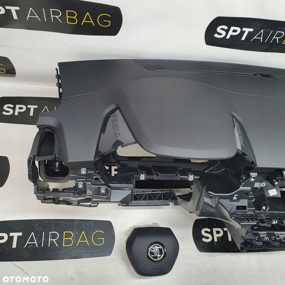 SKODA FABIA IV 4 DESKA ROZDZIELCZA KONSOLA KOKPIT PULPIT PODUSZKI AIRBAG AIR BAG PASY KIT SET - 2