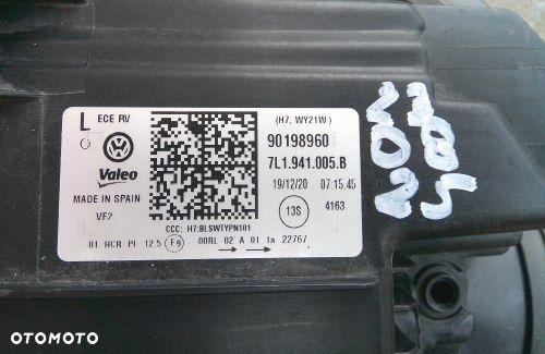 VW T6 LIFT 7L1 LAMPA PRZEDNIA LEWA ORYGINAŁ 7L1941005B - 12