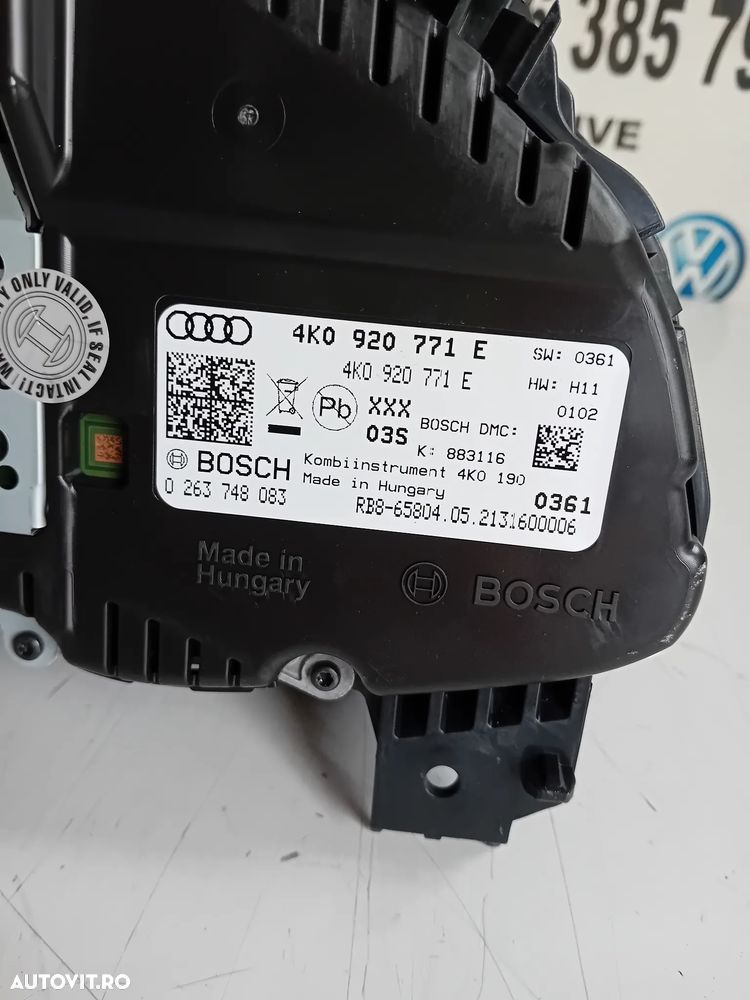 Ceasuri Bord Audi A6 4K C8 2.0 Tdi Automat 116.000 Km Volan Stanga Cod 4K0920771E - 8