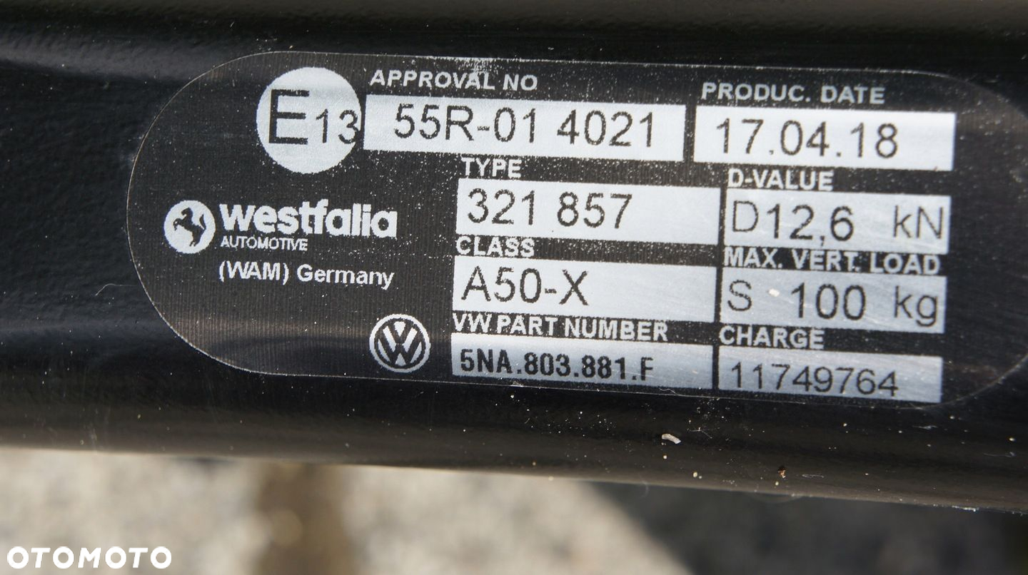 HAK HOLOWNICZY ELEKTRYCZNY VW TIGUAN II 5NA - 5