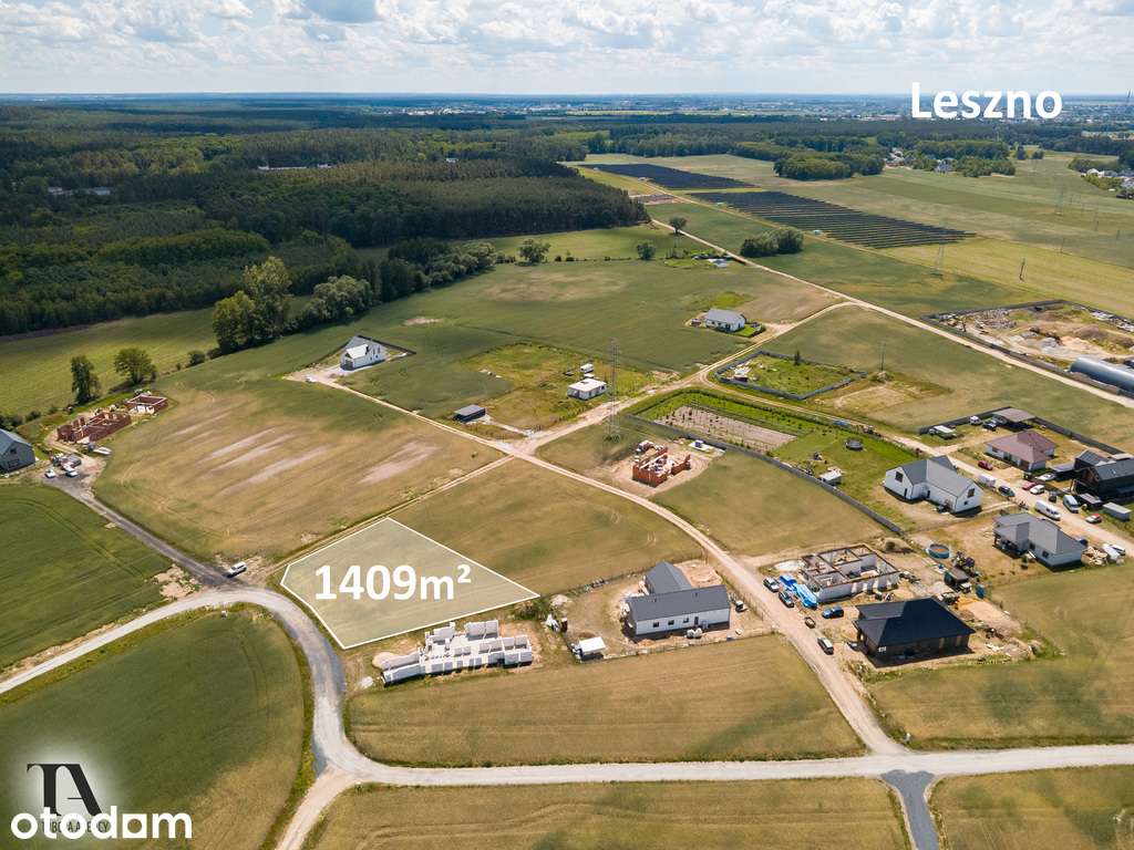 Duża działka 1409 m² niedaleko Leszna (Wyciążkowo) - Pełny obrazek: 2/6