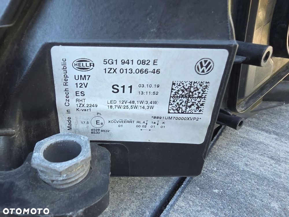 VW GOLF 7 VII 5G1 GTI LIFT 7.5 Lampa prawa Full Led Dynamic 5G1941082E - 9
