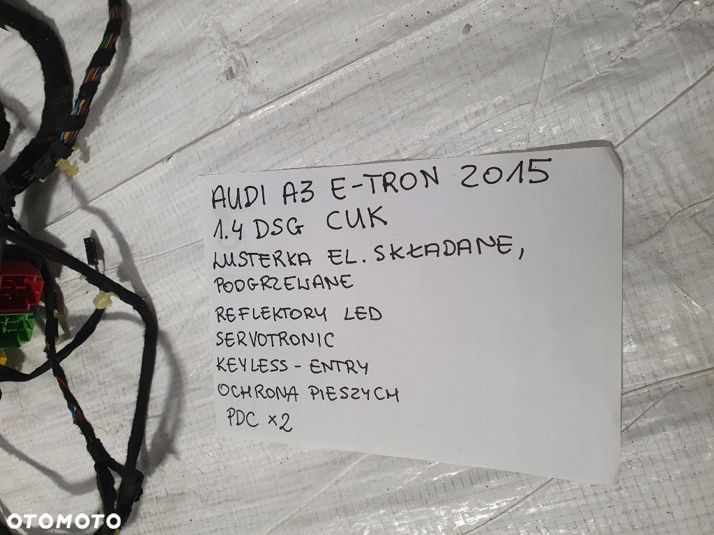 AUDI A3 8V E-TRON SPORTBACK WIĄZKA GŁÓWNA INSTALACJA WNĘTRZA EUROPA 2016r - 8