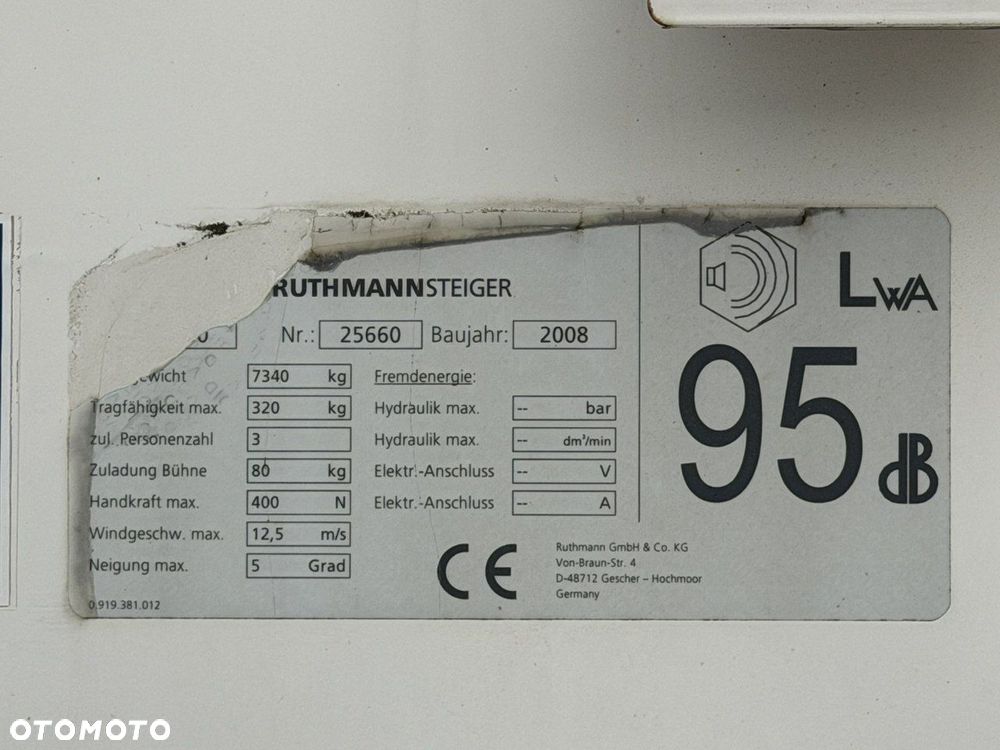 MAN TGL 7.150 Zwyżka Ruthmann T300 30m w bok 20m Mały przebieg - 7