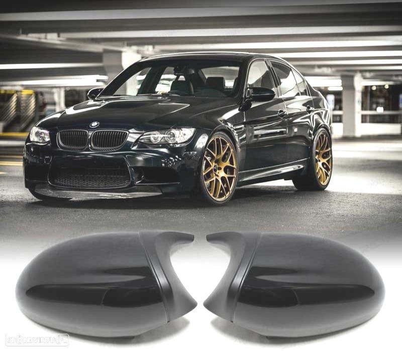CAPAS ESPELHOS RETROVISORES LOOK M3 E90 E92 E82 E88 E91 E93 PRETO BRILHANTE - 1