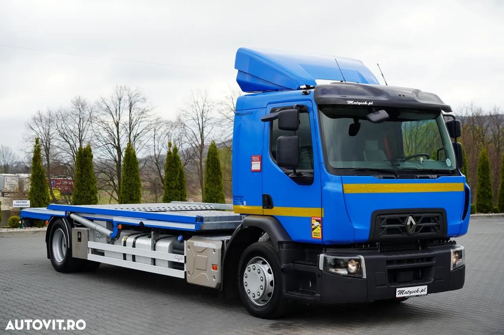 Renault D WIDE 380 DE11 / 4X2 / CAMION DE REMORCAJE 8 M / TRANSPORT AUTO / PLATFORMĂ / TROLIU / - 12