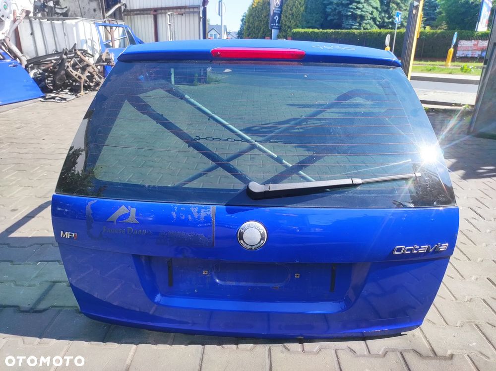 KLAPA BAGAŻNIKA TYLNA TYŁ SZYBA SKODA OCTAVIA 2 KOMBI 1Z9 4590 NIEBIESKA KOMPLETNA WYSYŁKA !!!! - 1