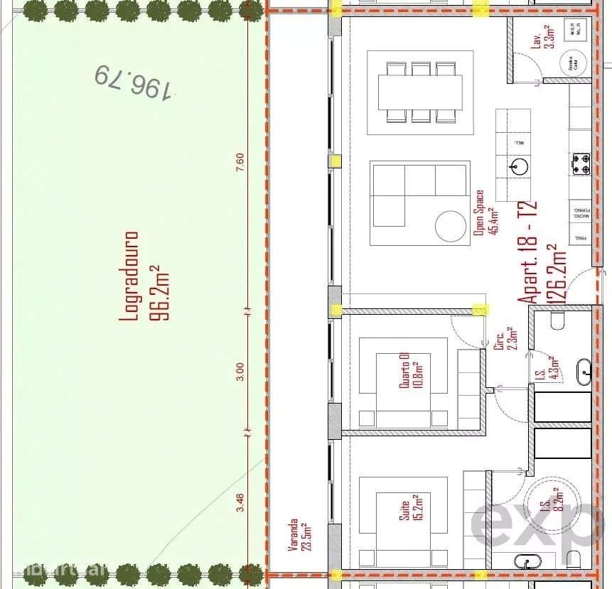 Apartamento T2 com Jardim e Piscina - Grande imagem: 3/10