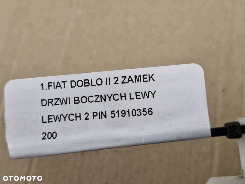 FIAT DOBLO II 2 ZAMEK DRZWI BOCZNYCH LEWY LEWYCH 2 PIN 51910356 - 7