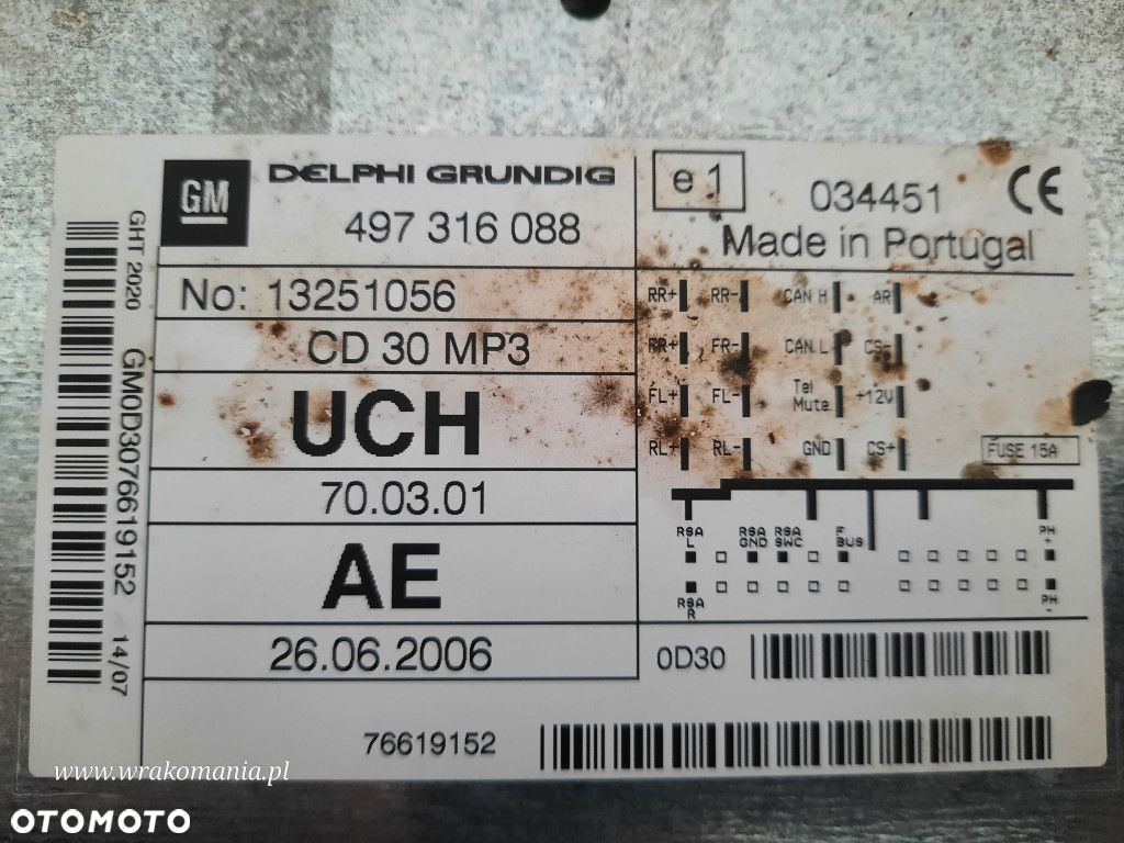 OPEL ZAFIRA  B II 05-10 RADIO  CD 497316088 Z19DT - 7