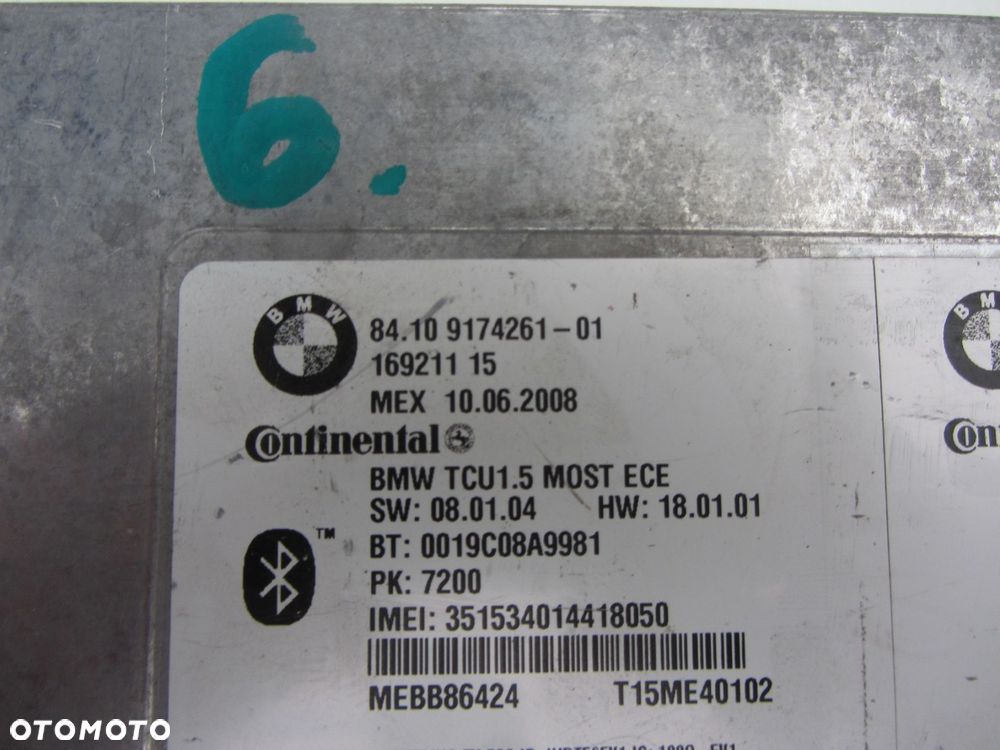 BMW 5 E60 E90 E85 GSM 9174261 BLUETOOTH MODUŁ TELEMATIC STEROWNIK 9231093 - 4