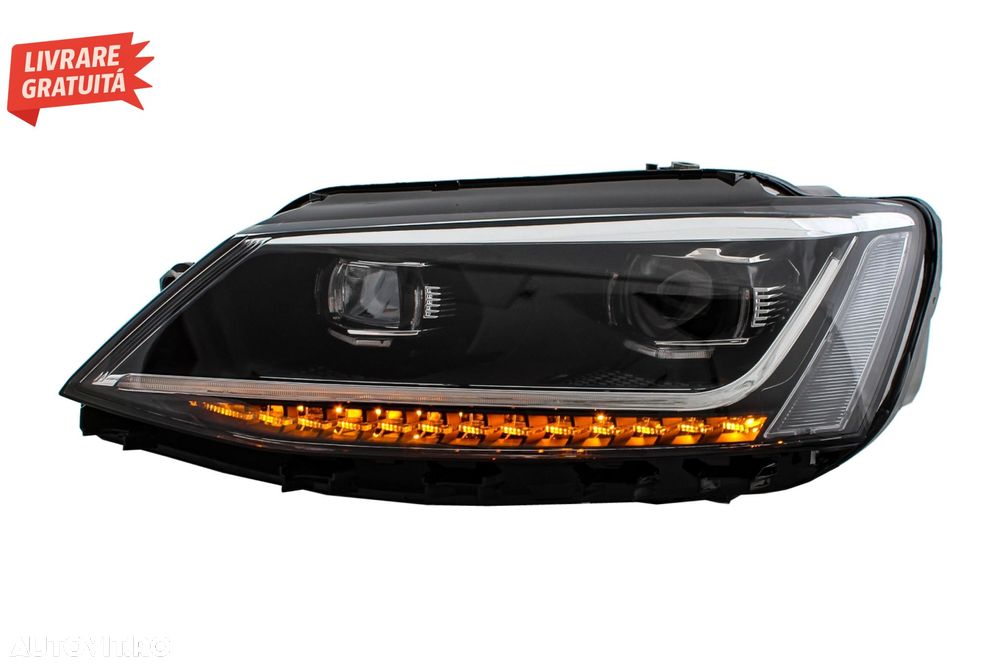 Faruri LED DRL VW Jetta Mk6 VI (2011-2017) Semnal Dinamic Secvential Xenon Matrix - livrare gratuita - 8