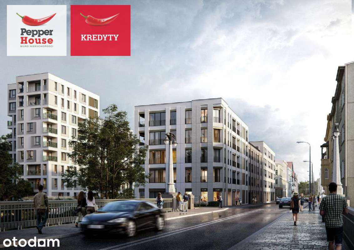Nowe 2 pokoje w centrum, blisko rzeki!