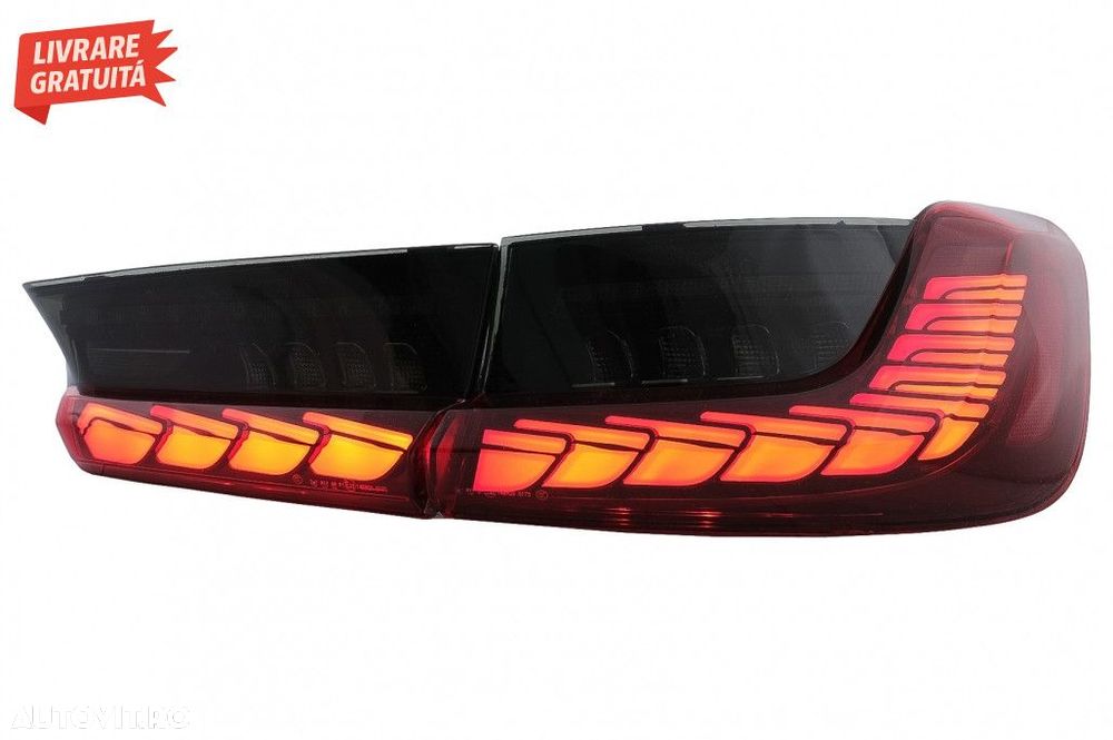 Stopuri LED BMW Seria 3 G20 G28 M3 G80 Sedan (2018-2022) Rosu Fumuriu - 2