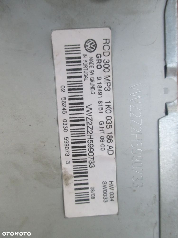 Radio VW PASSAT B6 JETTA TOURAN 1K0035186AD - 3