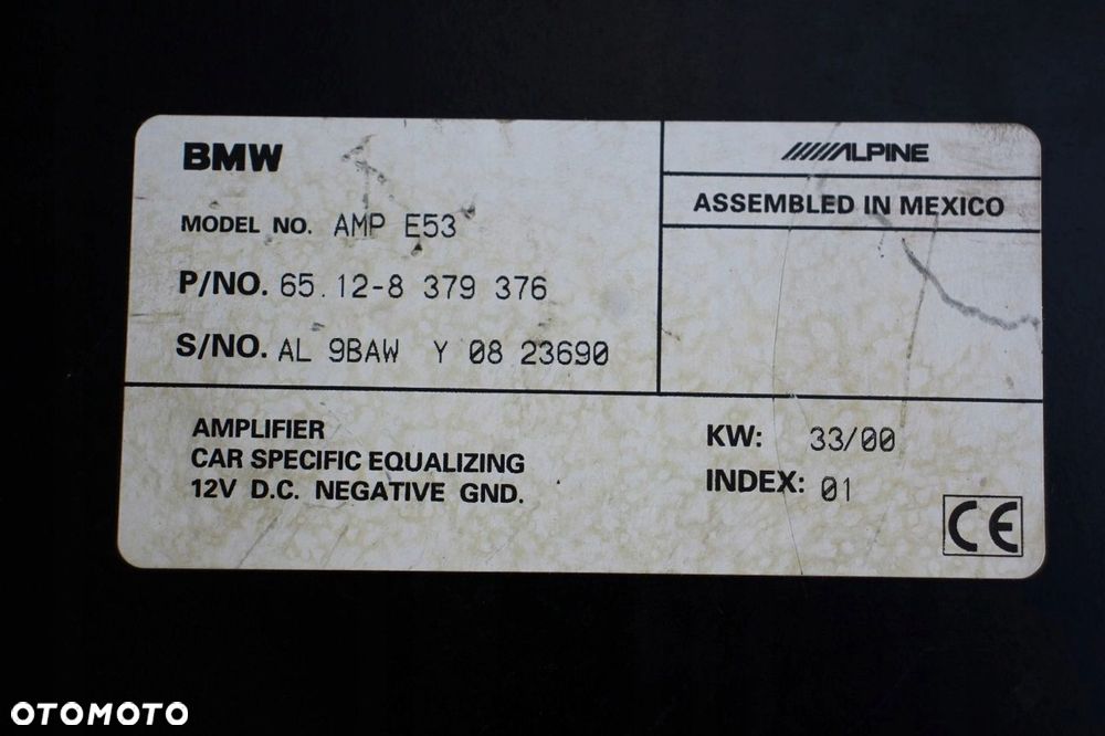 Wzmacniacz samochodowy BMW X5 E53 ALPINE 8379376 AMP (2268) - 4