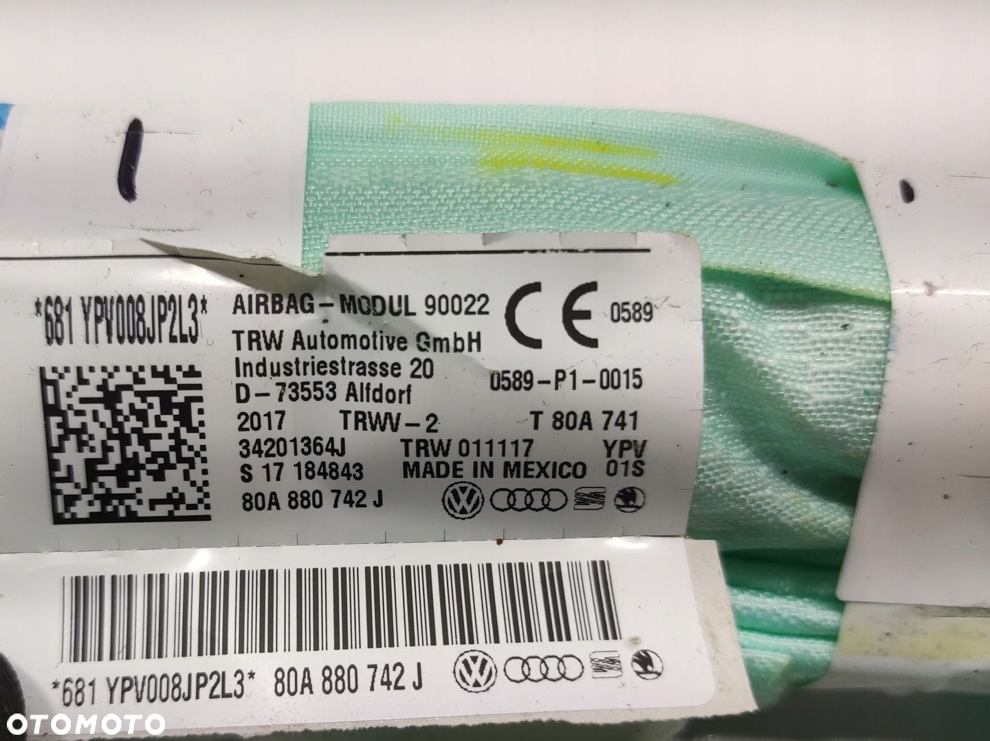 KURTYNA POWIETRZNA PRAWA AIR-BAG AUDI Q5 II 80A 2016-2020 80A880742J - 4