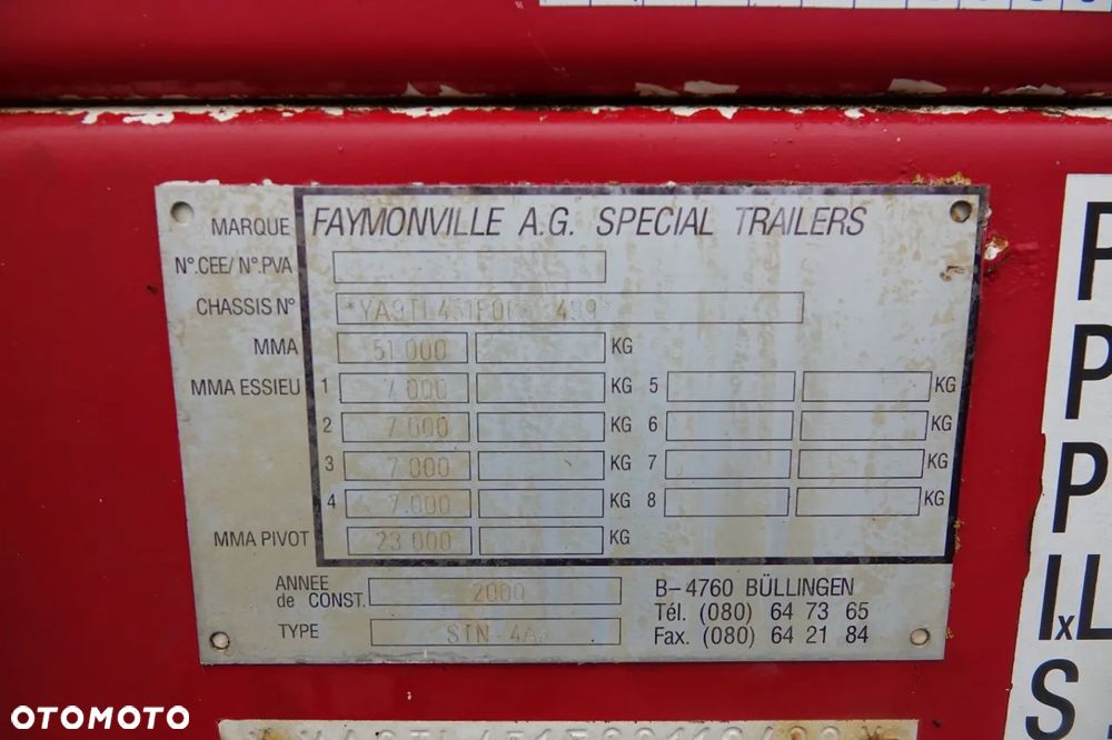 Faymonville NISKOPODWOZIE / STN-4AX / ROZCIĄGANA / 4 OSIE / OSIE SKRĘTNE / LAWETA / 18.2 M / SPROWADZONA - 31